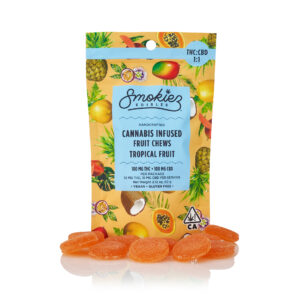 Smokiez Edibles — Sweet Tropical | 1:1 CBD Fruit Chews | 10pk | 100mg