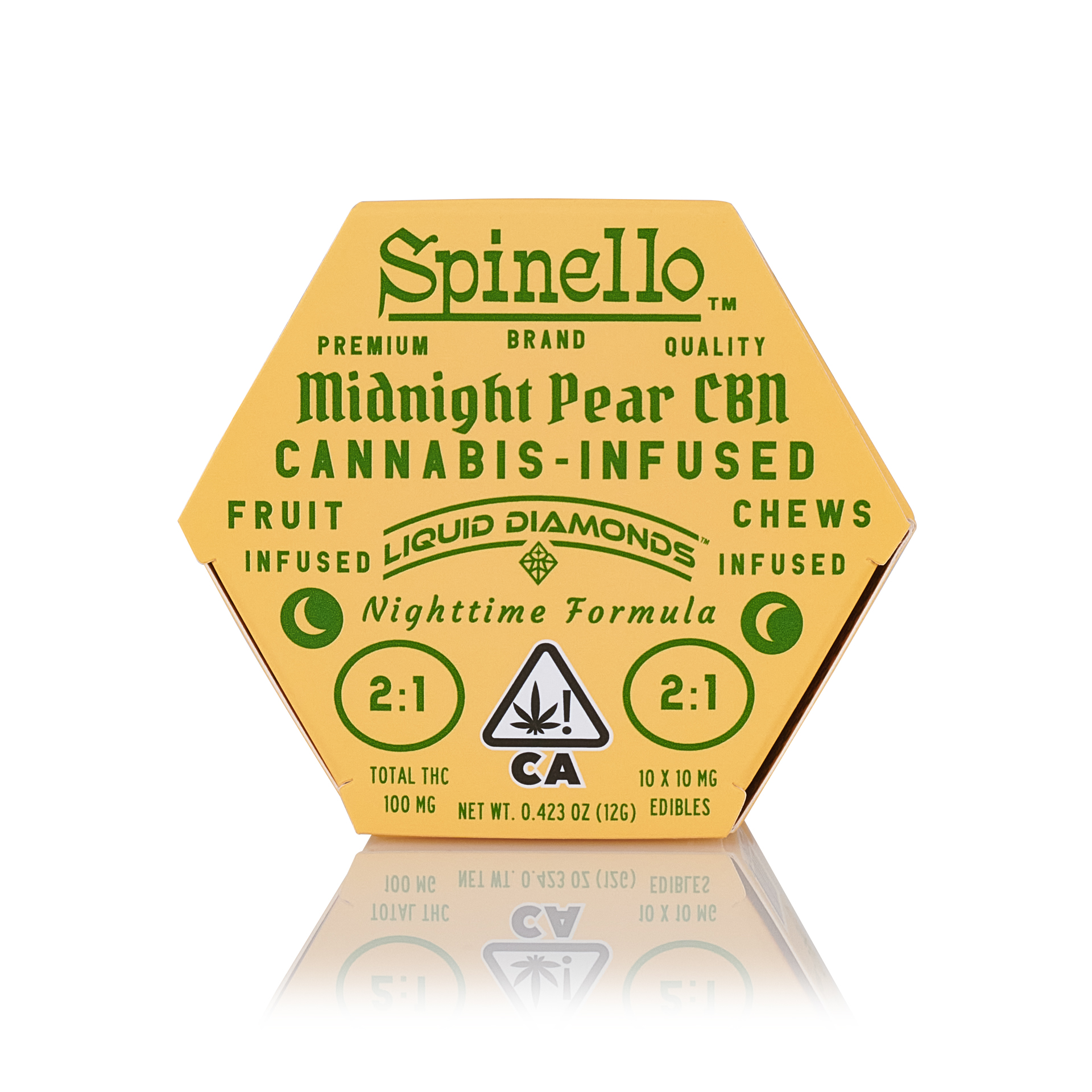 Spinello Cannabis Co. — Midnight Pear | 2:1 CBN Liquid Diamond Fruit Chews | 100mg